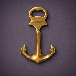 Abridor de Botellas de Hierro Fundido con Acabado Dorado, Diseño Náutico Vintage, Agarre Fuerte, Construcción Duradera, Ideal para Decoración del Hogar y Costera - Product Image 1