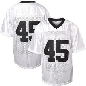 Maillot de football blanc imprimé en mesh, col en V, manches courtes, séchage rapide, respirant, sublimé, pour le printemps et l'été, personnalisable avec numéro pour homme - Product Image 3