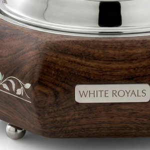 Sovereign Pearl Inlaid Hardwood Buffet Casserole Dish Set with Finial Topped Stainless Steel <b>Lid</b> Luxury Gulf Catering Hotpot - Product Image 2