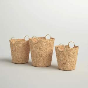 ตะกร้าผักตบชวาแฮนด์เมดตะกร้าสานมือแบบเวียดนามใหม่เป็นมิตรกับสิ่งแวดล้อมใช้งานได้หลายหน้าที่ - Product Image 1