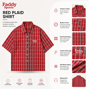Chemise en flanelle à carreaux rouge surdimensionnée pour homme, style streetwear, décontractée, boutonnée, en coton, pour le hip-hop, vente en gros - Product Image 5