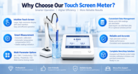 Testeur de qualité de l'eau de laboratoire à écran tactile, pH-mètre, ORP-mètre, conductimètre, EC-mètre, TDS-mètre, mesureur d'oxygène dissous