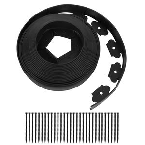 Kit de Bordeado de Jardín sin Excavación de 10 Metros, 30 Estacas, Borde de Plástico de 5 cm de Altura para Césped, Jardín, Macizos de Flores, Cercas, Enrejados y Puertas - Product Image 1