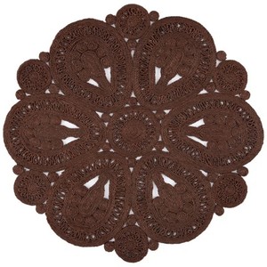 Tapis rectangulaire en jute fait main, motif médaillon, style oriental, antidérapant, écologique, à poils plats, pour la maison et les pique-niques - Product Image 1