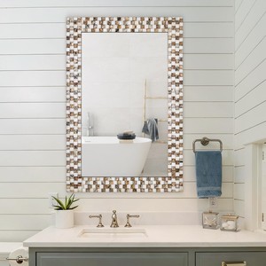 Miroirs muraux et cadres de miroirs en bois d'acacia avec incrustation de nacre, fabrication sur mesure OEM, vente en gros |   Aqdus Saleem Inde - Product Image 4