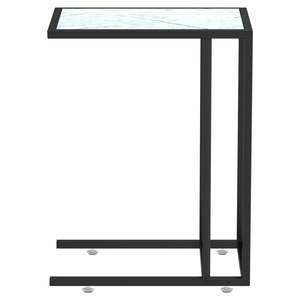 Mesa Auxiliar de Vidrio Templado con Base de Hierro, Diseño Elegante de Mesa de Centro, 19.7 X 13.8 X 25.6 Pulgadas - Product Image 4