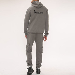 Conjunto de chándal 100% algodón para hombre |   Conjunto Deportivo de Sudadera con Capucha Gruesa y Pantalones Jogger, Personalizado, al por Mayor, de Felpa, Secado Rápido, Transpirable, Informal - Product Image 2