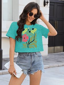 เสื้อครอปท็อปผู้หญิง คอกลม ลายกราฟิก แฟชั่นลำลอง รับผลิตตามสั่ง จำนวนมาก - Product Image 2