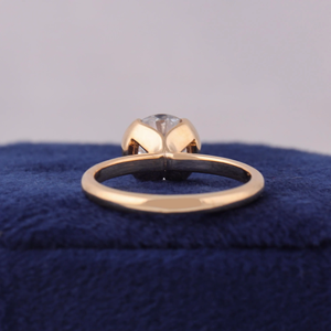 Women's Round Brilliant Cut Diamond Engagement Ring WHITE Gold Bezel Setting Classic Style - Product Image 2
