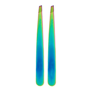 Multicolor Rainbow Electroplated Stainless Steel Eyebrow Tweezer and Trimmer Set Custom Finish Wholesale Beauty <b>Tools</b> - Product Image 2