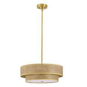 Lampadario a Soffitto Moderno Boho da 17,7 Pollici, Plafoniera Semi-Incasso in Rattan Intrecciato e Lino per Camera da Letto, Cucina, Sala da Pranzo - Product Image 1