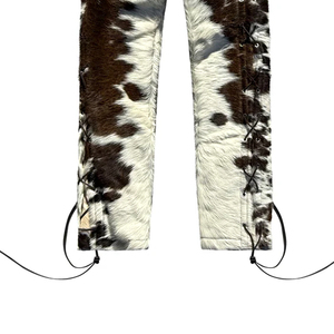 Wholesale Custom Made Genuine Cowhide Leather Pants <b>Men</b> High Waist Heavyweight Casual Breathable High Quality Winter Button Fly - Product Image 4