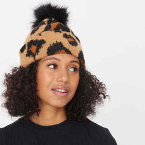 Bonnet pompon en tricot jacquard avec revers, 100% acrylique, unisexe, ajustable, imprimé en sérigraphie - Product Image 4