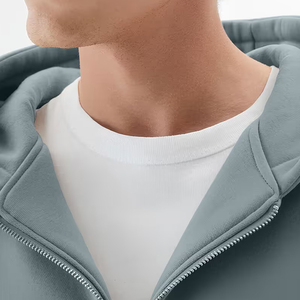 Sudadera con capucha y cremallera de gran tamaño para hombre, estilo urbano, de algodón grueso, para invierno - Product Image 3