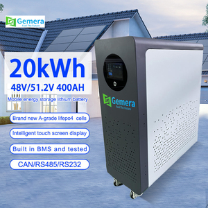 Batería <span class=keywords><strong>GEMERA</strong></span> LiFePO4 de 51.2V 400Ah 20kWh |   Sistema de Almacenamiento de Energía Solar Híbrido para el Hogar, Montado en el Suelo, con Protección IP54, CAN - Product Image 2