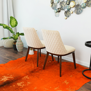 ชุดเก้าอี้รับประทานอาหารกำมะหยี่สีเบจโคลฟ 2 ตัว - Product Image 4