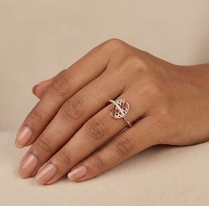 Elegante Anillo de Oro Rosa con Diamante Natural de 0.05 Quilates, Corte Brillante Redondo, Color H-I, Claridad VS-SI, Certificado IGI, para un Estilo Atemporal - Product Image 1