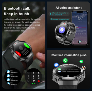Montre connectée TR3MAX avec lampe torche, écran TFT de 1,53 pouce, étanche IP67, GPS, moniteur de fréquence cardiaque, lampe torche pour les aventures en plein air - Product Image 5