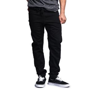 Pantalon décontracté vintage pour homme en velours côtelé noir avec cordon de serrage, poches latérales, taille élastique, poids moyen, idéal pour l'hiver - Product Image 2