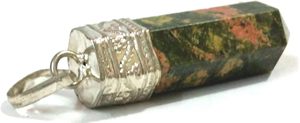 New Arrival Unakite Pencil Pendant <b>Crystal</b> Gemstone Feng Shui Love Ball Handmade Real Touch NEW STAR AGATE - Product Image 3