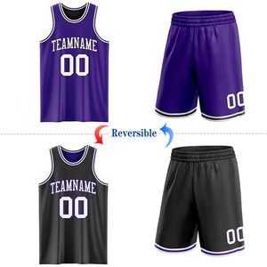 Maillot de basket réversible tendance aux États-Unis, personnalisable avec nom et numéro, tenue d'équipe - Product Image 2