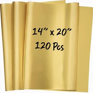 120 Fogli di Carta Velina Metallizzata Oro 35,5 x 50,8 cm per Sacchetti Regalo, Natale, Matrimoni, Feste, Qualità Premium per Decorazioni Regalo - Product Image 3