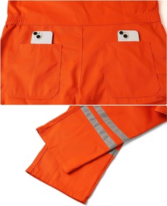 Combinaison de travail orange haute visibilité pour hommes, combinaison de sécurité réfléchissante, combinaison industrielle - Product Image 2