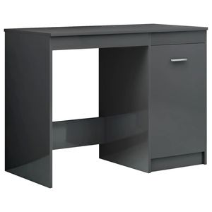Scrivania per computer in legno ingegnerizzato grigio lucido 39,4x19,7x29,9 pollici con design elegante e dimensioni versatili - Product Image 2