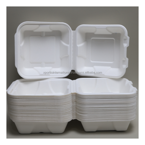 Caja para Hamburguesas de Fibra de Caña de Azúcar Resistente, Tipo Concha, Ecológica, Anti-Fugas, para Servicio de Alimentos - Product Image 1