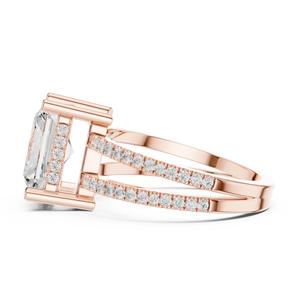 Anillo de Compromiso de Oro de 14K con Diamante Radiante de 3 Quilates Cultivado en Laboratorio, Corte Radiante, Tallo Dividido, Certificado IGI VS1 E, Ideal para Aniversario o Boda - ¡Venta Caliente! - Product Image 5