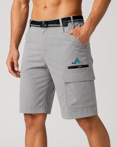Mens Lightweight Quick Dry Breathable <b>Canvas</b> Cargo Hiking Shorts Elastic Waist Belt Multi Pocket Outdoor Travel Fishing Camping - Product Image 2