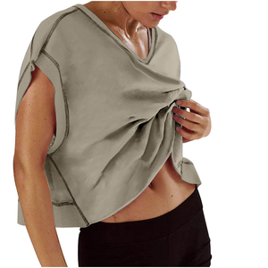 Camisetas transpirables de manga corta para mujer, camiseta informal de verano para mujer, camisetas estampadas, prendas de moda ligeras y suaves - Product Image 5