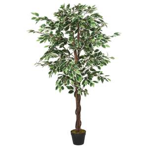 Arbre artificiel Ficus extra-haut avec troncs en bois vert - Product Image 2