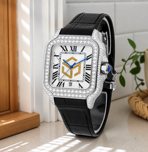 Reloj de Pulsera de Cuarzo de Lujo con Diamantes de Imitación Moissanite, Estilo Hip Hop, para Hombre, Poligonal, Analógico - Product Image 3