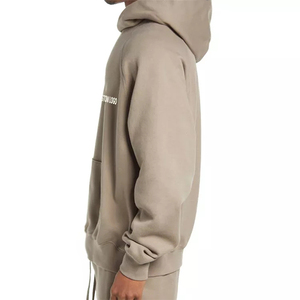 Sweat-shirt à capuche surdimensionné pour homme avec logo personnalisé, couleur unie, décontracté, écologique, poche avant, imprimé, en polaire, pour l'hiver - Product Image 2