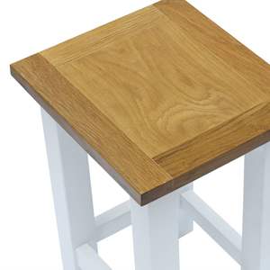 Petite table d'appoint en bois de chêne massif blanc et brun, série de tables basses - Product Image 3