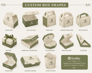 EcoRev Ivory Board Self Erecting <b>Box</b> With Handle Gold Foil Design For Pastries Croissant Packaging Rectangle Paperboard <b>Box</b> - Product Image 6