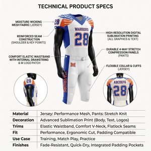 Ensemble de maillots et de pantalons de football américain personnalisés pour les équipes, vente en gros OEM/ODM par les usines partenaires de Sialkot - Product Image 5
