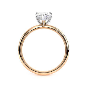 Anillo de Compromiso de Lujo con Diamante Cultivado en Laboratorio con Corte Pera y Halo Oculto, 2.10 CTW, Oro Sólido de 14K, Chapado en Rodio, Certificado IGI, Regalo de Boda - Product Image 4