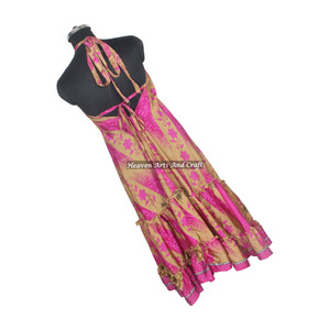Nuevo Saree / Sari / Shari, Ropa India y Pakistaní, Estilo Hippie Bohemio, Hecho a Mano en India, Vestidos de Seda Vintage, a la Moda - Product Image 5