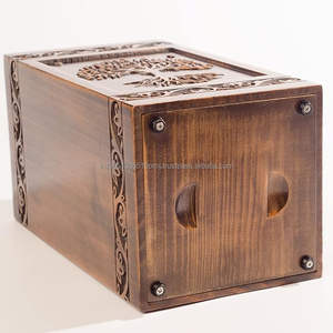 Urnes en bois d'acacia et de manguier personnalisées en gros Boîte en bois Cendres de crémation pour adultes avec motif gravé Fournitures funéraires - Product Image 4