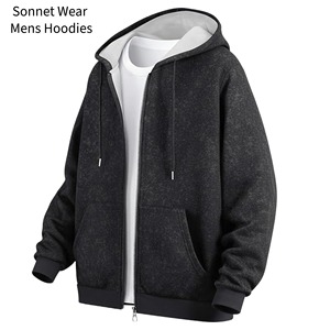 Sweat à capuche zippé pour homme, manches longues, poches, 100% coton, imprimé numérique, collection printemps - Product Image 6