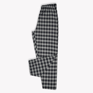 Men's Checkered Cotton Pants Elastic Waist Casual Autumn Wear Straight Fit Midweight Oxford Fabric Spring Wear - Product Image 1