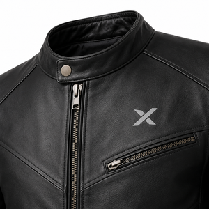 Veste de moto en cuir classique moderne |   Vert charbon noir |   Fabricant OEM ODM |   Qualité de conception haut de gamme |   Vêtements de course | - Product Image 4