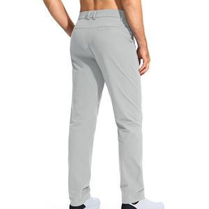 Men's <b>Light</b> Gray Straight Fit Golf Pants Casual Breathable Stretch Fabric Performance <b>Trousers</b> Comfortable Fit For Sports - Product Image 6