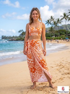 Paréo de plage en polyester doux imprimé, séchage rapide, pour vacances, service de fabrication sur mesure, vente en gros - Product Image 6