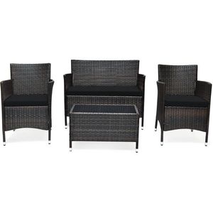 Set Divano in Rattan da Esterno con Tavolo, 4 Pezzi, Impermeabile e Resistente, Arredamento da Giardino - Product Image 4