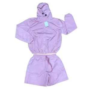 Unisex Blue Hooded Waterproof Tracksuit Full Length Zipper Closure Casual Solid Color Lightweight Polyester Adult Spring Wear - Product Image 4