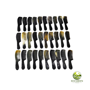 Peigne en corne naturelle durable, fait à la main, pour démêler les cheveux, antistatique, qualité salon, avec étiquette privée - Product Image 5