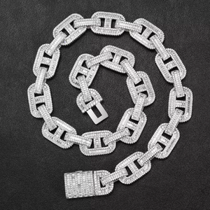 Cadena Cubana de Plata de Ley 925 con Moissanita VVS Certificada GRA, Collar Hip Hop Iced Out, Precio de Fábrica al por Mayor Personalizado - Product Image 2